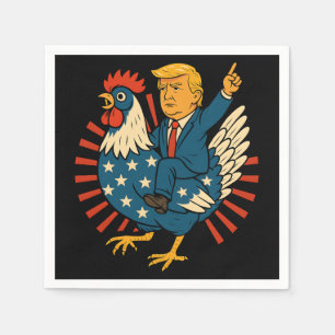 Serviette En Papier Jockey de poulet Trump Mème amusant