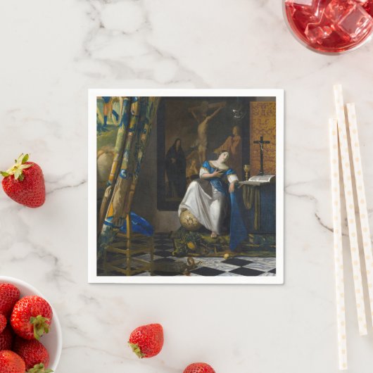 Serviette En Papier Johannes Vermeer - Allégorie de la foi (En situation)