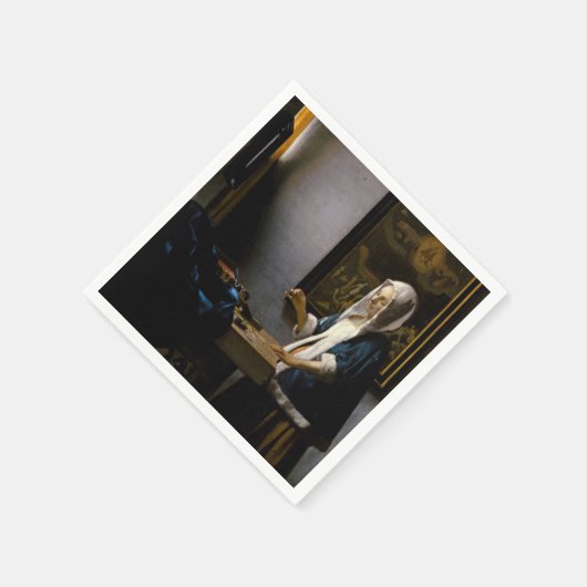 Serviette En Papier Johannes Vermeer - Femme tenant un équilibre (Coin)