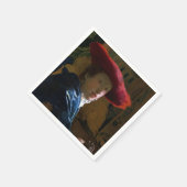 Serviette En Papier Johannes Vermeer - Fille avec un Casquette rouge (Coin)