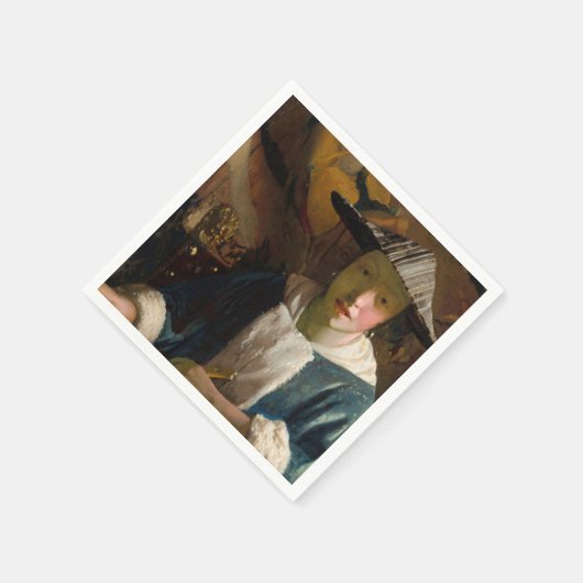 Serviette En Papier Johannes Vermeer - Fille avec une Flûte (Coin)