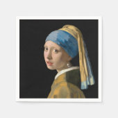 Serviette En Papier Johannes Vermeer - Fille avec une oreille perle (Devant)