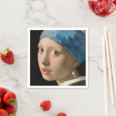 Serviette En Papier Johannes Vermeer - Fille avec une oreille perle (En situation)