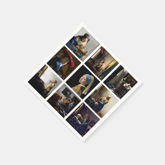 Serviette En Papier Johannes Vermeer - Grille des chefs-d'oeuvre (Coin)