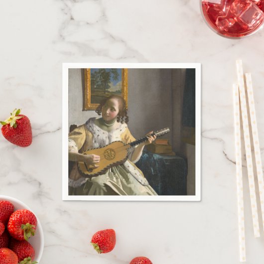 Serviette En Papier Johannes Vermeer - Guitare (En situation)
