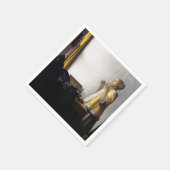 Serviette En Papier Johannes Vermeer - Jeune femme avec collier perle (Coin)
