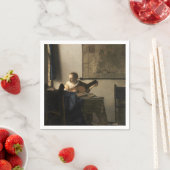 Serviette En Papier Johannes Vermeer - Jeune femme avec un trait (En situation)