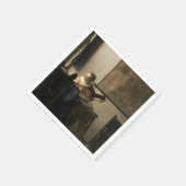 Serviette En Papier Johannes Vermeer - Jeune femme avec un trait (Coin)
