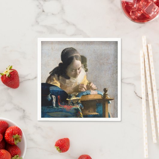 Serviette En Papier Johannes Vermeer - Le Lacemaker (En situation)