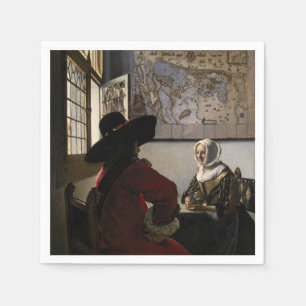 Serviette En Papier Johannes Vermeer - Officier avec une fille qui rit
