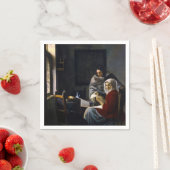 Serviette En Papier Johannes Vermeer - Une fille interrompue à sa musi (En situation)