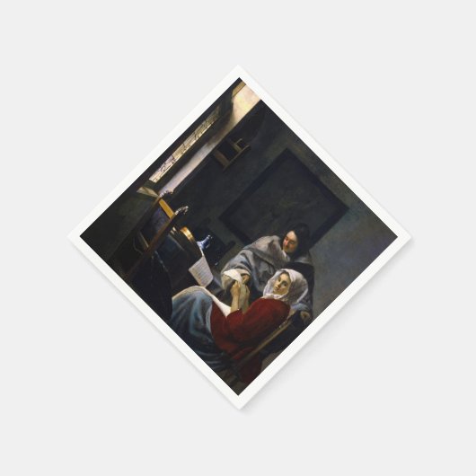 Serviette En Papier Johannes Vermeer - Une fille interrompue à sa musi (Coin)