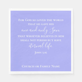 Serviette En Papier John 3:16 | Texte personnalisé Purple Religieux Pâ