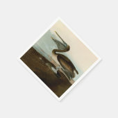 Serviette En Papier John James Audubon Peinture Pélicane Brown (Coin)