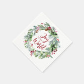 Serviette En Papier Joie au monde de l'aquarelle hiver Wreath (Coin)