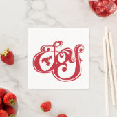 Serviette En Papier Joie avec Holly Christmas Holiday Napkin (En situation)
