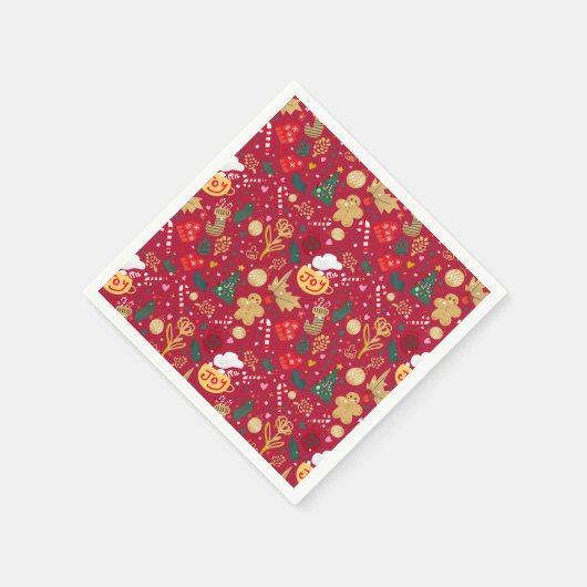 Serviette En Papier Joie de Noël (Coin)