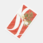 Serviette En Papier Joie de Noël à motif rouge (Coin)