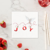 Serviette En Papier Joie de Noël avec la colombe blanche (En situation)
