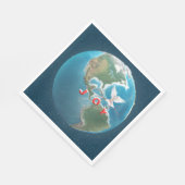 Serviette En Papier JOIE DE Noël avec White Dove sur le monde (Coin)