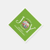 Serviette En Papier JOIE DE Noël Vert Moderne AU MONDE (Coin)