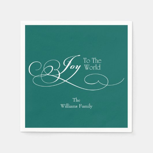 Serviette En Papier Joie De Script À La Fête Mondiale (Devant)