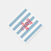 Serviette En Papier Joie De Vivre Paris French Blue Cabana Stripe (Coin)