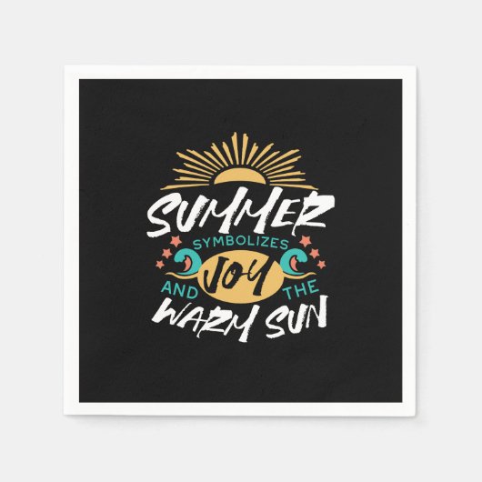 Serviette En Papier Joie d'été - Chaleureux soleil et bonheur (Devant)