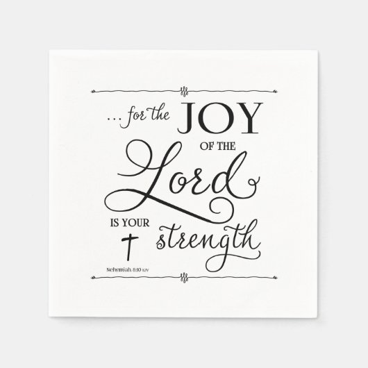 Serviette En Papier Joie du Seigneur - Néhémie 8:10 (Devant)