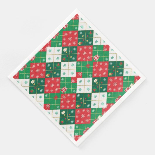 Serviette En Papier Joie festive d'Argyle pour Noël (Coin)