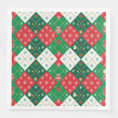 Serviette En Papier Joie festive d'Argyle pour Noël (Devant)