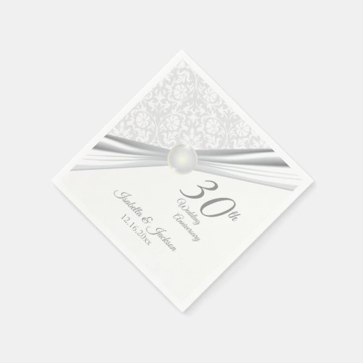 Serviette En Papier Joli 30ème anniversaire Mariage Design (Coin)