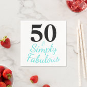 Serviette En Papier Joli 50 et simplement fabuleux Anniversaire (En situation)