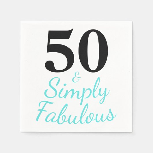 Serviette En Papier Joli 50 et simplement fabuleux Anniversaire (Devant)