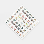 Serviette En Papier Joli Alphabet ABC Animaux (Coin)