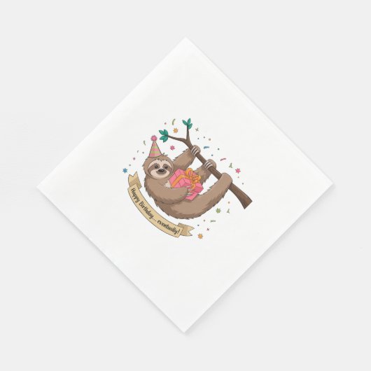 Serviette En Papier Joli Anniversaire à la Sloth (Coin)