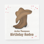 Serviette En Papier Joli Anniversaire Cowboy Rodeo Simple Rouge Bandan (Devant)