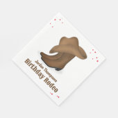 Serviette En Papier Joli Anniversaire Cowboy Rodeo Simple Rouge Bandan (Coin)