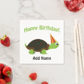 Serviette En Papier Joli anniversaire ! Tortue (En situation)