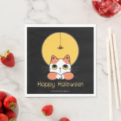 Serviette En Papier Joli Araignée de chat ID865 Halloween (En situation)