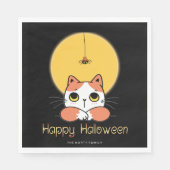Serviette En Papier Joli Araignée de chat ID865 Halloween (Devant)