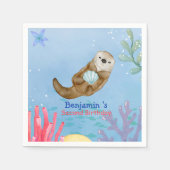 Serviette En Papier Joli arc-en-ciel Otter Scallops fête d'anniversair (Devant)