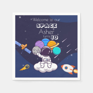 Serviette En Papier Joli astronaute bleu de l'espace Personnaliser Ann