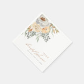 Serviette En Papier Joli automne Tan & Gris Fête des mariées florale (Coin)