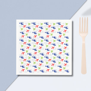 Serviette En Papier Joli avion coloré et aviateur de nuages