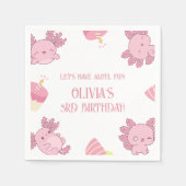 Serviette En Papier Joli Axolotl Enfants Rose Alotl Amusant Anniversai (Devant)