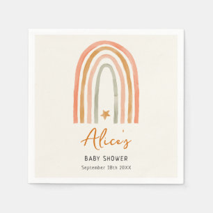 Serviette En Papier Joli Baby shower arc-en-ciel Boho
