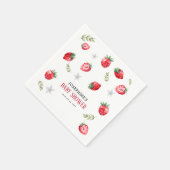 Serviette En Papier Joli Baby shower 'Berry Sweet' aux fraises (Coin)