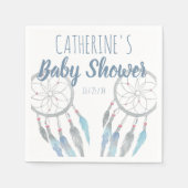Serviette En Papier Joli Baby shower Boho Blue Dreamcatcher (Devant)