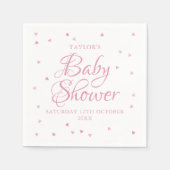 Serviette En Papier Joli Baby shower Coeurs Rose (Devant)